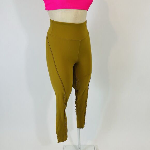 Free People Movement Hearts A Flutter Gold Yellow Leggings Women's Size Small - Picture 9 of 13